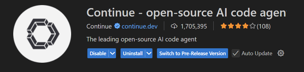 VS Code Continue Extension Install