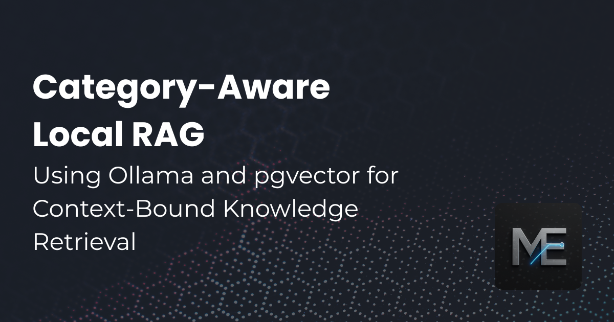Issue #4: Category-Aware Local RAG System using ASP.NET Core MVC, Ollama, and pgvector